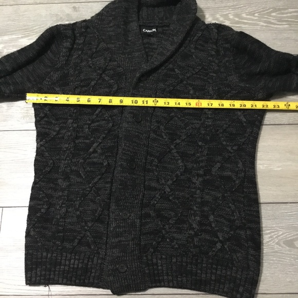 CARBON Cable Knit Black/Gray Cardigan size M - Picture 10 of 13